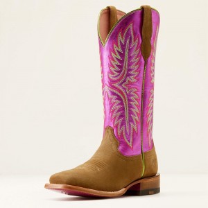 Ariat Frontier Calamity Jane Western Boot Dijon Roughout/Electric Raspberry Polska | LOFIJP-805