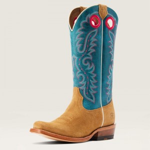 Ariat Futurity Boon Western Boot Buckskin Roughout Polska | RMEZTB-086