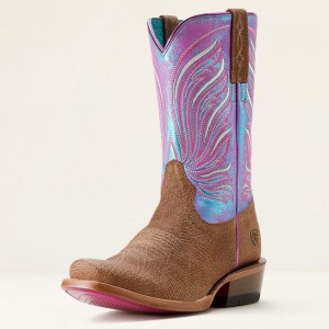 Ariat Futurity Dash Western Boot Scratched Tan/Azure Sunset Polska | HPBCDE-837