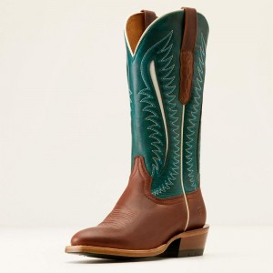 Ariat Futurity Limited Western Boot Umber Rust/Turquoise Nights Polska | HEIWXP-256