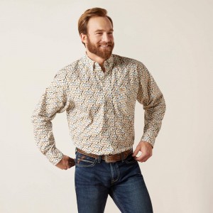 Ariat Gainor Classic Fit Shirt Białe Polska | MKBRHF-972