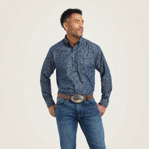 Ariat Girard Classic Fit Shirt Niebieskie Polska | DJQNLO-769