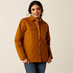 Ariat Grizzly Quilted Barn Jacket Chestnut Horse Polska | XHDZUC-670