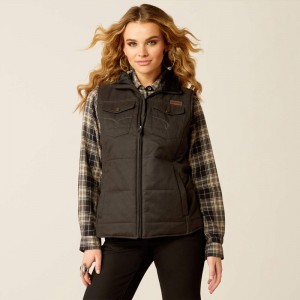 Ariat Grizzly Quilted Vest Czarne Polska | MUIBOT-182