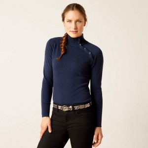 Ariat Half Moon Bay Sweater Granatowe Polska | OPDGUB-604