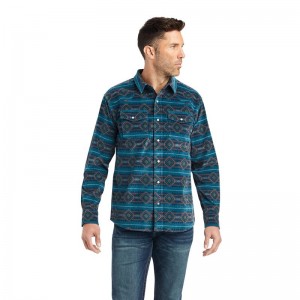 Ariat Hawkeye Corduroy Retro Fit Shirt Sylvan Teal Polska | HPGBMX-510