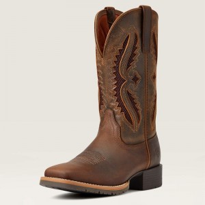 Ariat Hybrid Rancher Venttek 360° Western Boot Distressed Tan/ Truffle Polska | NITKFO-215