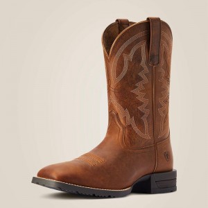 Ariat Hybrid Ranchwork Western Boot Brązowe Polska | GIWVUE-156