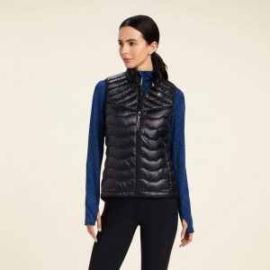 Ariat Ideal Down Vest Czarne Polska | SCJVBP-385