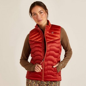 Ariat Ideal Down Vest Czerwone Polska | UGDIER-904