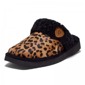 Ariat Jackie Square Toe Slipper Cheetah Hair On Polska | GVCAJL-195