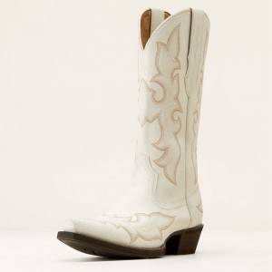 Ariat Jennings Stretchfit Western Boot Distressed Ivory Polska | QUCWBE-610