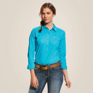 Ariat Kirby Stretch Shirt Bluebird Polska | UAGXVF-526