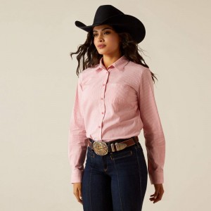 Ariat Kirby Stretch Shirt Różowe Paski Polska | GSKCTB-129