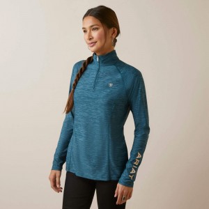 Ariat Laguna 1/4 Zip Top Reflecting Pond Polska | AWLZGK-830