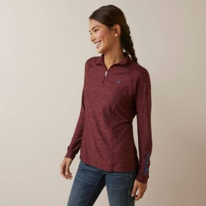 Ariat Laguna 1/4 Zip Top Tawny Port Polska | RVKCEY-725