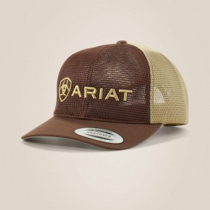 Ariat Large Embossed Lgoo Mash Cap Brązowe Polska | RXQZAF-830