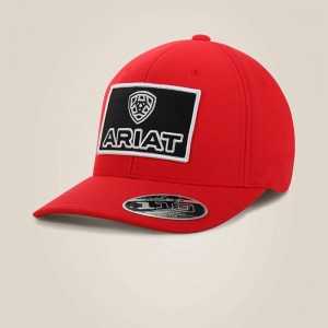 Ariat Large Logo Patch Cap Czerwone Polska | YJOMEF-794