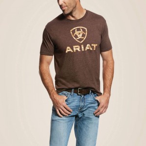 Ariat Liberty Usa Digi Camo T-Shirt Brązowe Polska | ORUPIN-958