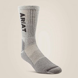 Ariat Lightweight Merino Wool Blend Steel Toe Work Sock Brązowe Polska | SFVKRL-035