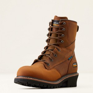 Ariat Logger Shock Shield Waterproof Work Boot Miedź Brązowe Polska | VZOFUC-763