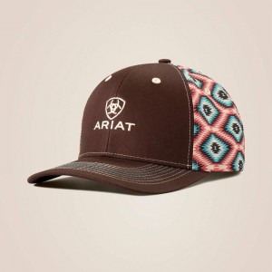 Ariat Logo Aztec Back Cap Brązowe Polska | MZEDJC-279