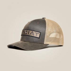 Ariat Long Rectangle Logo Patch Cap Brązowe Polska | UEJFLN-025