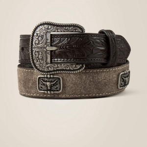 Ariat Longhorn Medallion Belt Brązowe Polska | VXOMWU-135