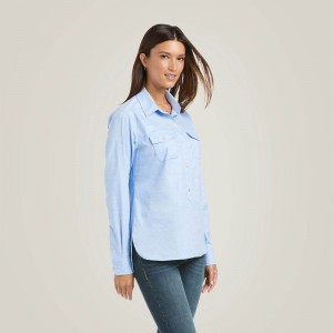 Ariat Loyola Popover Shirt Niebieskie Polska | WLPGOT-586