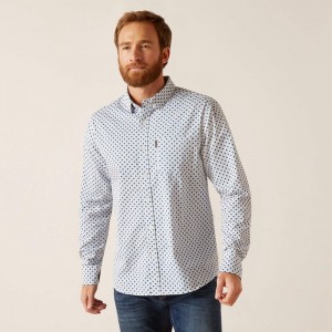 Ariat Mac Stretch Modern Fit Shirt Białe Polska | TPVZYG-491