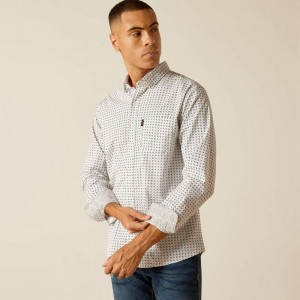 Ariat Major Stretch Modern Fit Shirt Białe Polska | NGILST-781