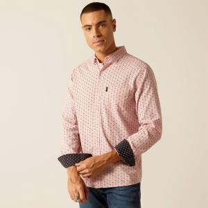 Ariat Marshall Stretch Modern Fit Shirt Różowe Polska | JYIUXR-053