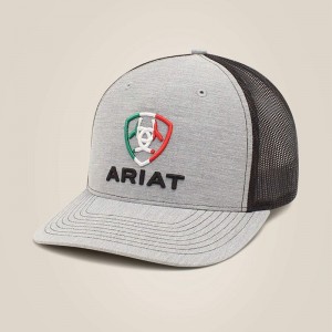 Ariat Mexico Flag Shield Cap Gray Polska | XKTMDL-792