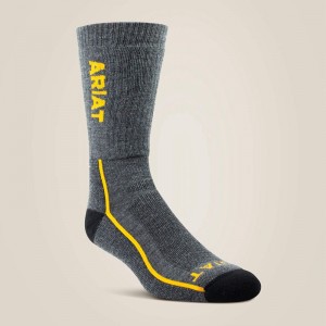 Ariat Midweight Merino Wool Performance Work Sock Szare Polska | OXSNKD-629