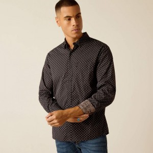 Ariat Mitchell Stretch Modern Fit Shirt Phantom Polska | NDSJYW-342