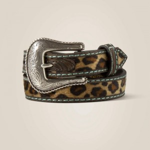 Ariat Narrow Leopard Belt Brązowe Polska | NVIHCY-652