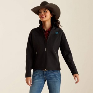 Ariat New Team Softshell Jacket Black/Serrano Southwest Print Polska | LMSVEH-946