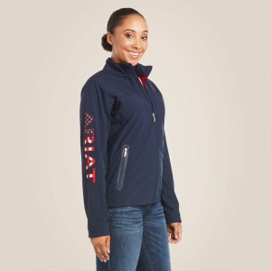 Ariat New Team Softshell Jacket Granatowe Polska | QMIPTC-523