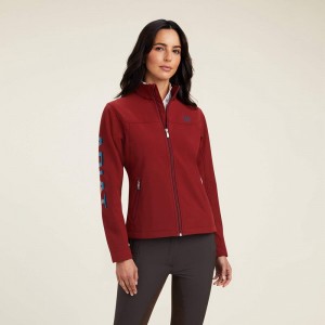 Ariat New Team Softshell Jacket Rouge Red/Celestial Serape Polska | UXWZEI-702