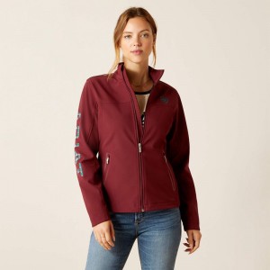 Ariat New Team Softshell Jacket Tawny Port/Baja Polska | ZLVQON-895