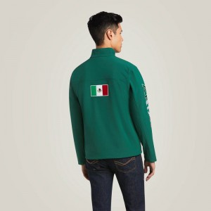 Ariat New Team Softshell Mexico Jacket Verde Polska | BCOKME-703