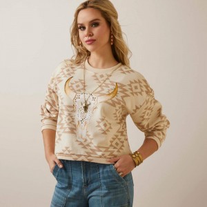 Ariat O'keefe Sweatshirt Brazilian Sand Polska | STWLUE-829