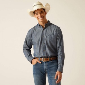 Ariat Patrick Classic Fit Shirt Niebieskie Polska | JGMZAH-963