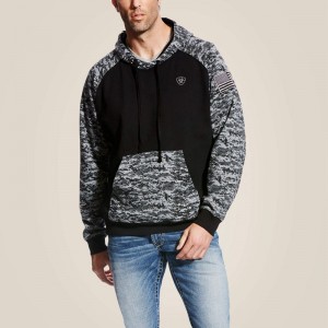 Ariat Patriot Hoodie Czarne Camo Polska | QTWJUM-216