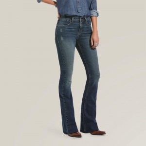 Ariat Premium High Rise Flare Jean Niebieskie Polska | GTUYAD-016