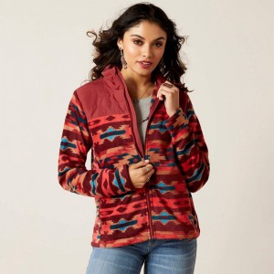 Ariat Prescott Fleece Jacket Campfire Print Polska | YILXEC-834