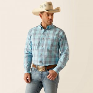 Ariat Pro Series Kane Classic Fit Shirt Sky Polska | MLAPTH-092