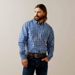 Ariat Pro Series Lonnie Fitted Shirt Niebieskie Polska | KRQLPU-680