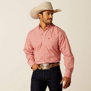 Ariat Pro Series Roscoe Classic Fit Shirt Czerwone Polska | NDMTGZ-572