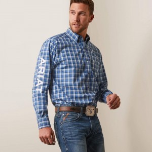 Ariat Pro Series Team Samson Classic Fit Shirt Niebieskie Polska | XGCRQS-064